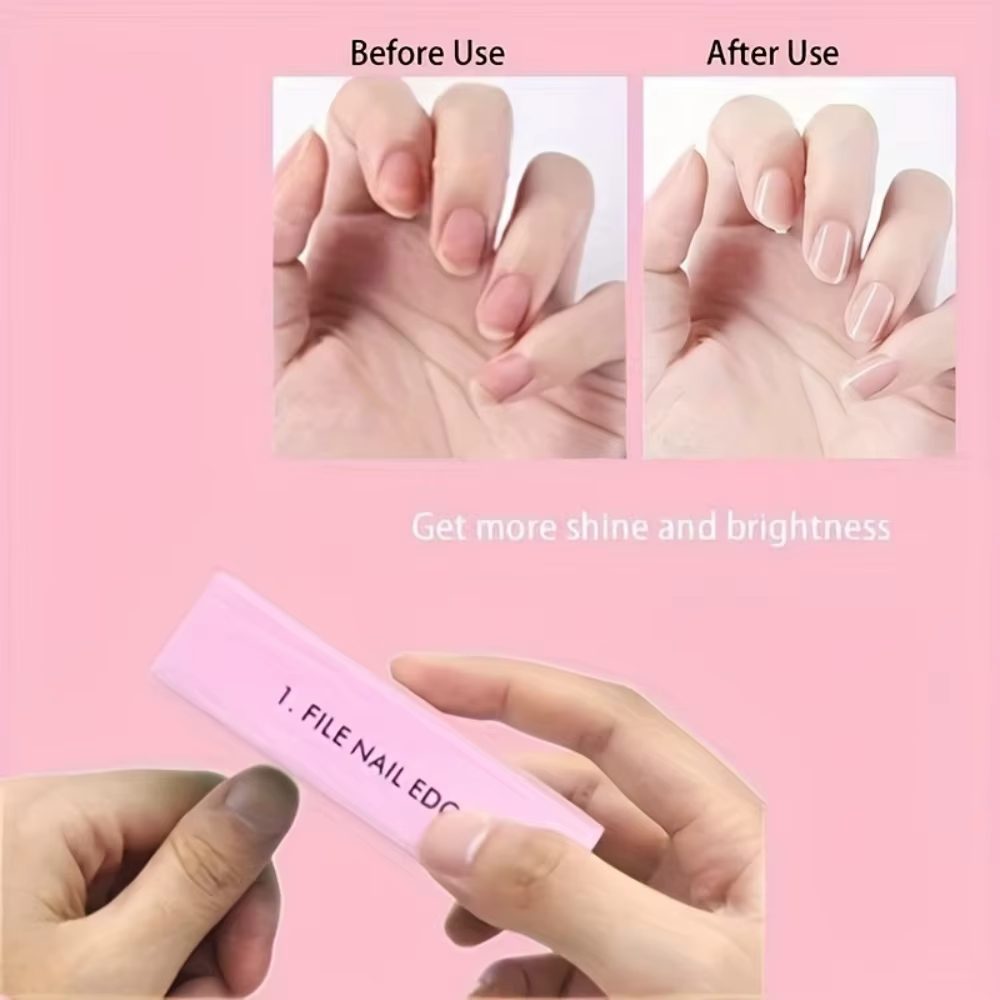 Lot de 2 limes à ongles et blocs de polissage, outils professionnels pour le nail art, permettant de polir toutes les faces des ongles, outils pour le nail art destinés aux salons de beauté.