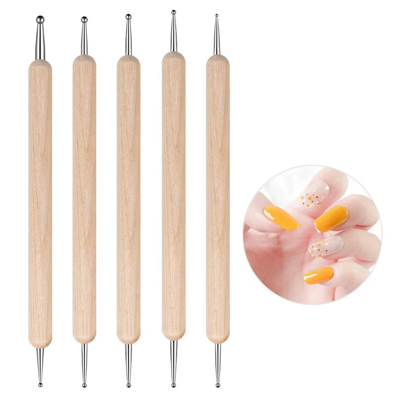 Perceuse à ongles en bois à double tête en acier inoxydable
