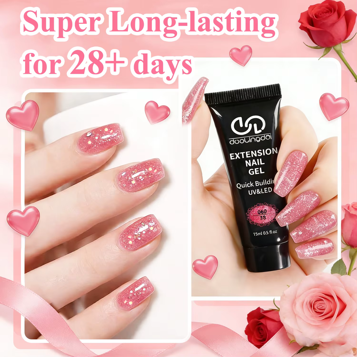 Kit de démarrage Poly Gel pour ongles : 5 couleurs
