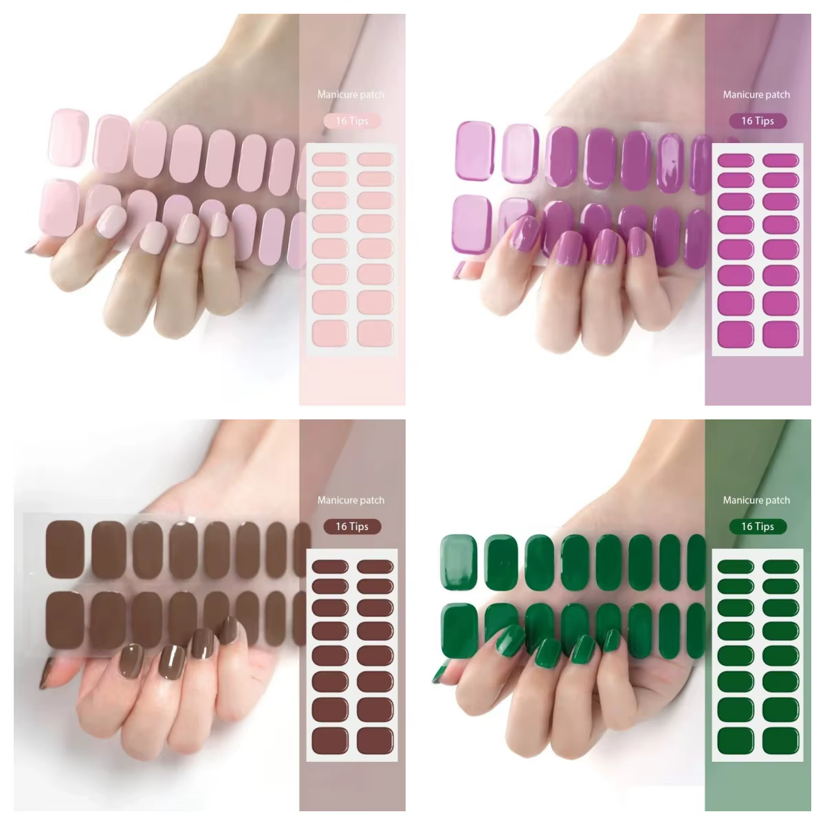 Autocollants pour ongles en gel semi-durcis 16/22 Tips pour lampe UV