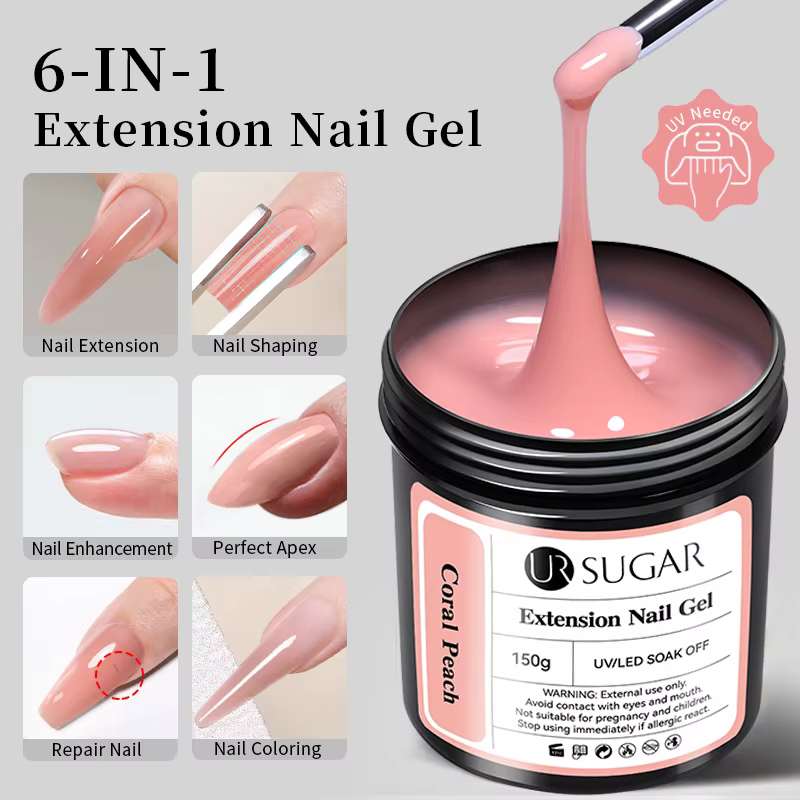 UR SUGAR 150g Gel Acrylique Liquide Nude Beige pour Construction Rapide des Ongles