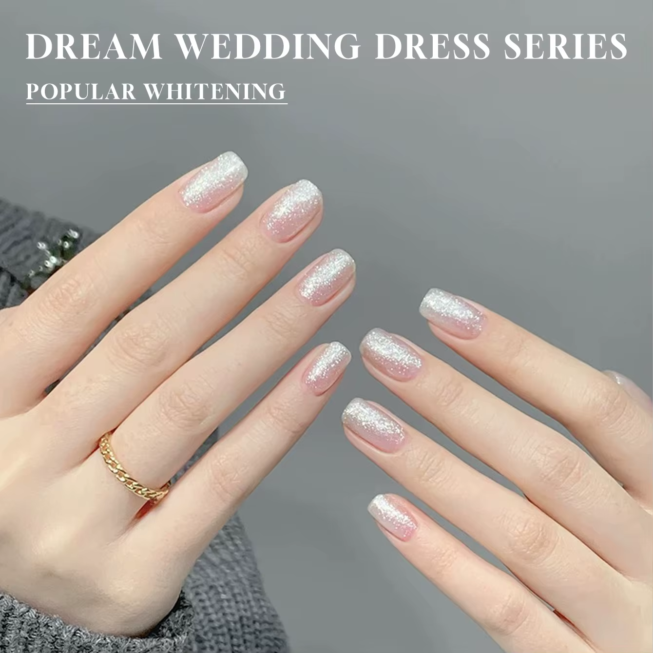 MIANEL 1 pièce 12ML Vernis à ongles gel scintillant blanc effet strobe fin pour l'été et les mariages