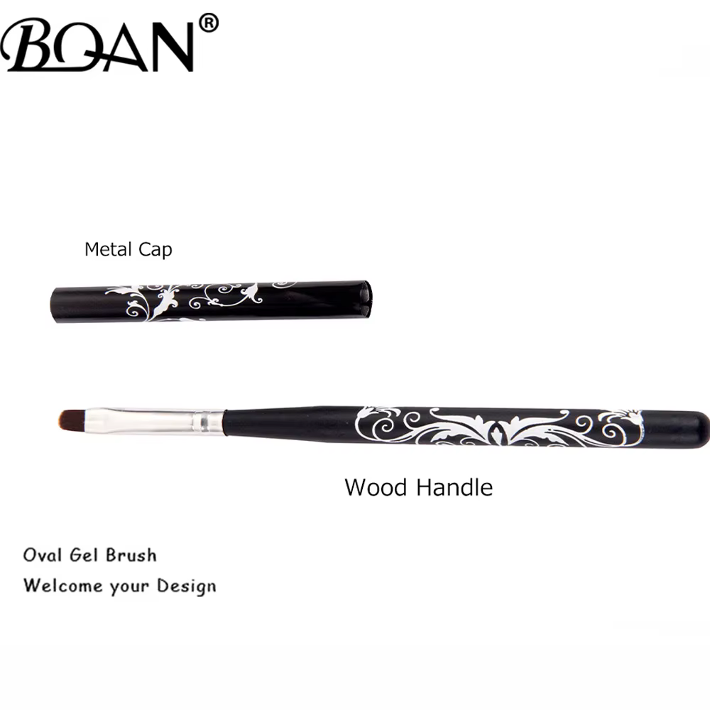 BQAN # 4 # 6 # 8 # 10 Pinceaux à ongles noirs pour gel UV