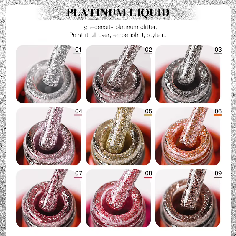 AS 15ml Sparkle platine Gel vernis à ongles brillant rose or argent paillettes peinture Gel dessin Semi Permanent Tpo gratuit vernis