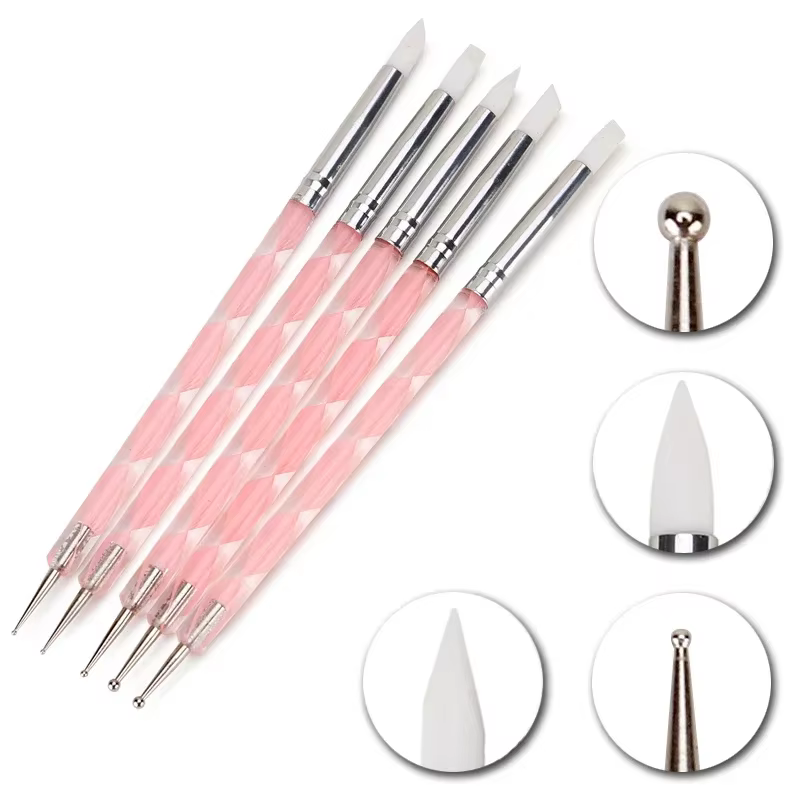 5 pieces of nail art special pointed flower nail polish pens