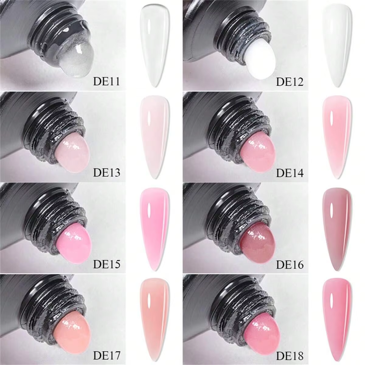 8 pièces/ensemble 20ml ensemble de Gel d'extension rapide clair rose ongles UV Gel pointe forme acrylique tranche