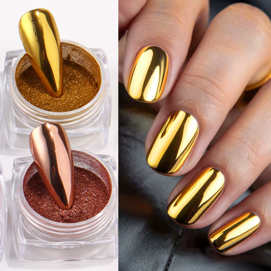 Poudre à ongles miroir chromé