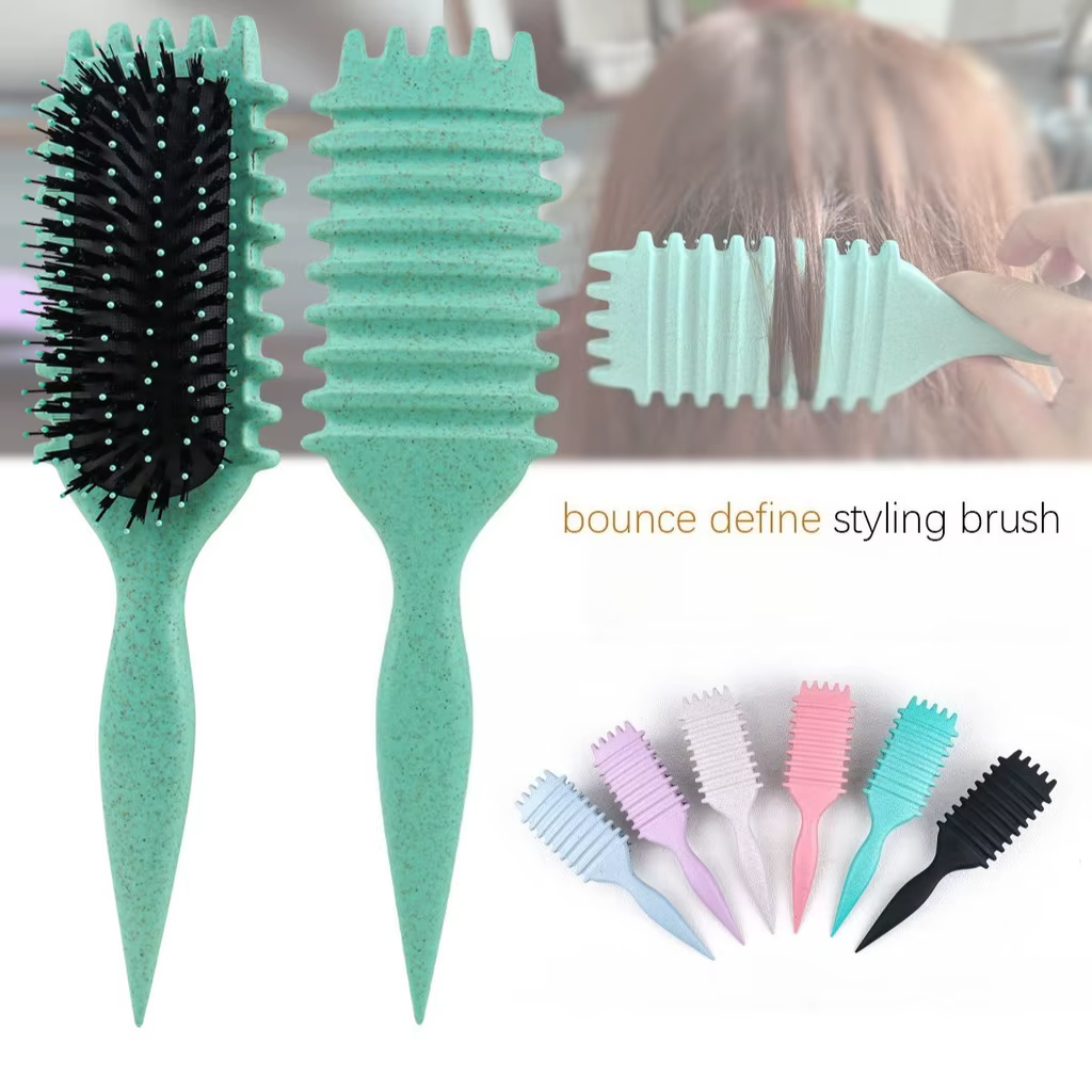 Brosse Coiffante pour Cheveux Bouclés – Brosse à Boucles pour Hommes et Femmes – Outil de Peignage et de Modelage – Réduit les Tensions