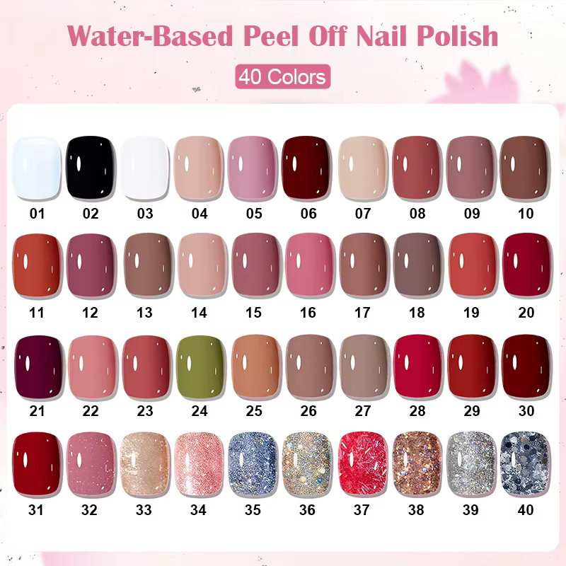 Vernis à ongles pelable à base d'eau