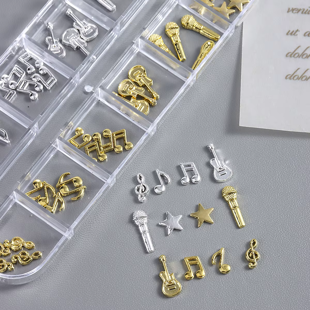 Ornements en alliage pour nail art à thème musical