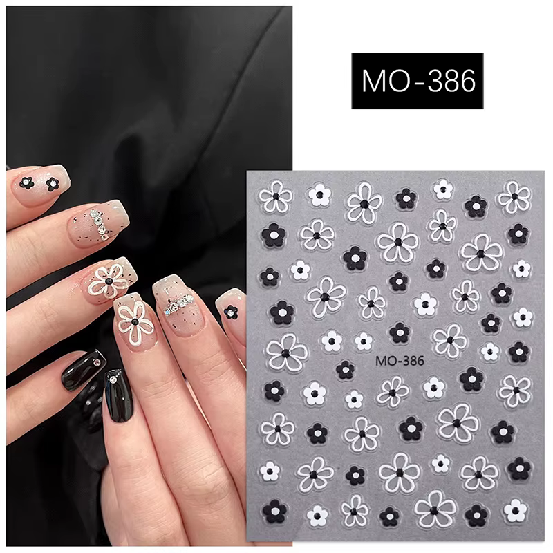 Autocollants pour ongles 3D en fleurs