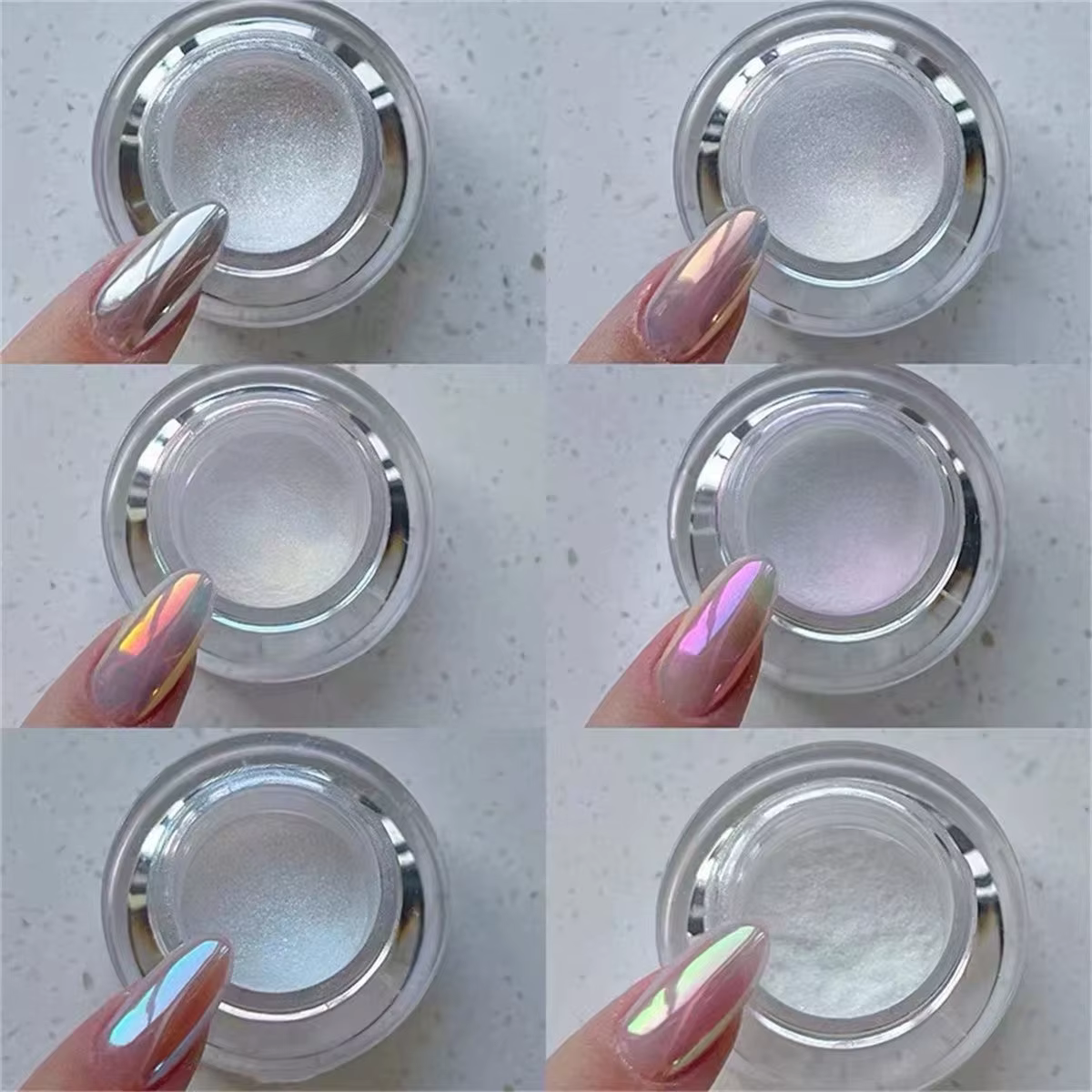 Poudre pour ongles miroir au clair de lune