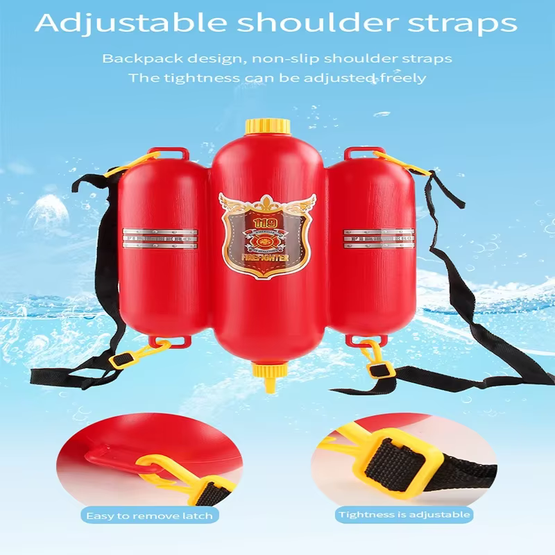Pistolet à eau de pompier avec sac à dos, grande capacité, pour jeu de rôle et piscine