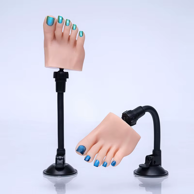 Nail Practice Demi Pied Modèle Silicone Liquide Réaliste Manucure Acrylique Mannequin Pieds Formation Bricolage Art Salon Artistes TGQF-11
