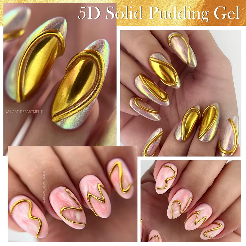 LYCUTE 10ml 5D solide pouding ongles Gel translucide Style coréen revêtement gaufrage peinture Texture Gel Nail Art décoration