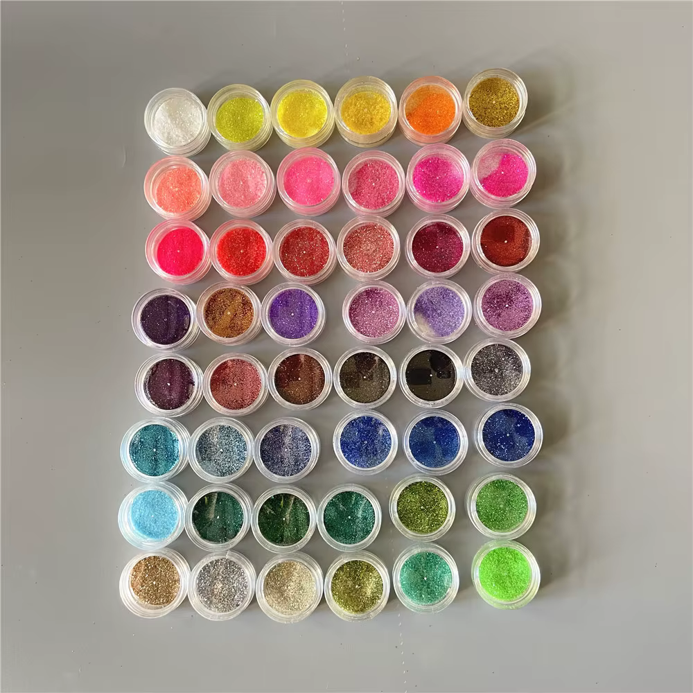 24/48 couleurs Laser ongles paillettes Chrome poudre