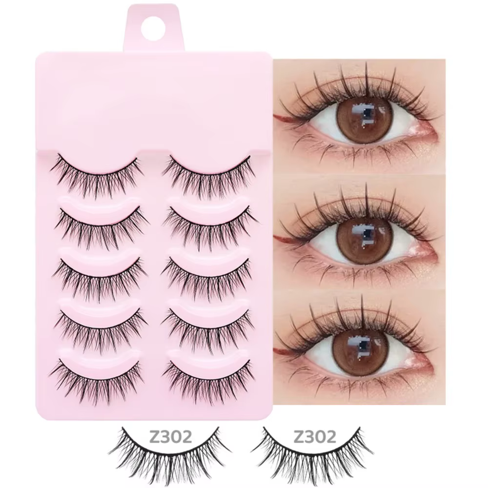 Mode 5 paires Manga cils plusieurs Styles Anime Cosplay segmenté faux