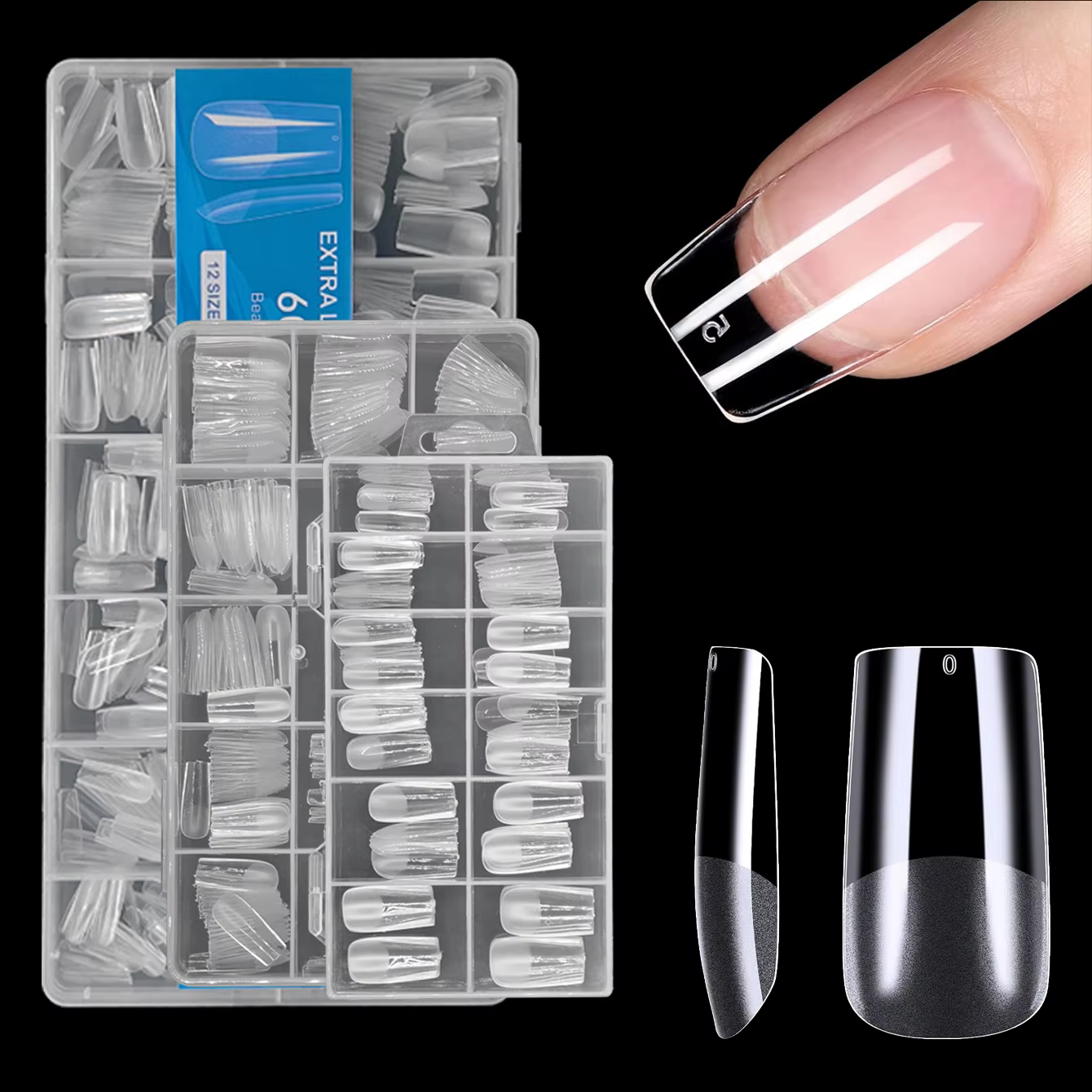 Faux ongles carrés moyens