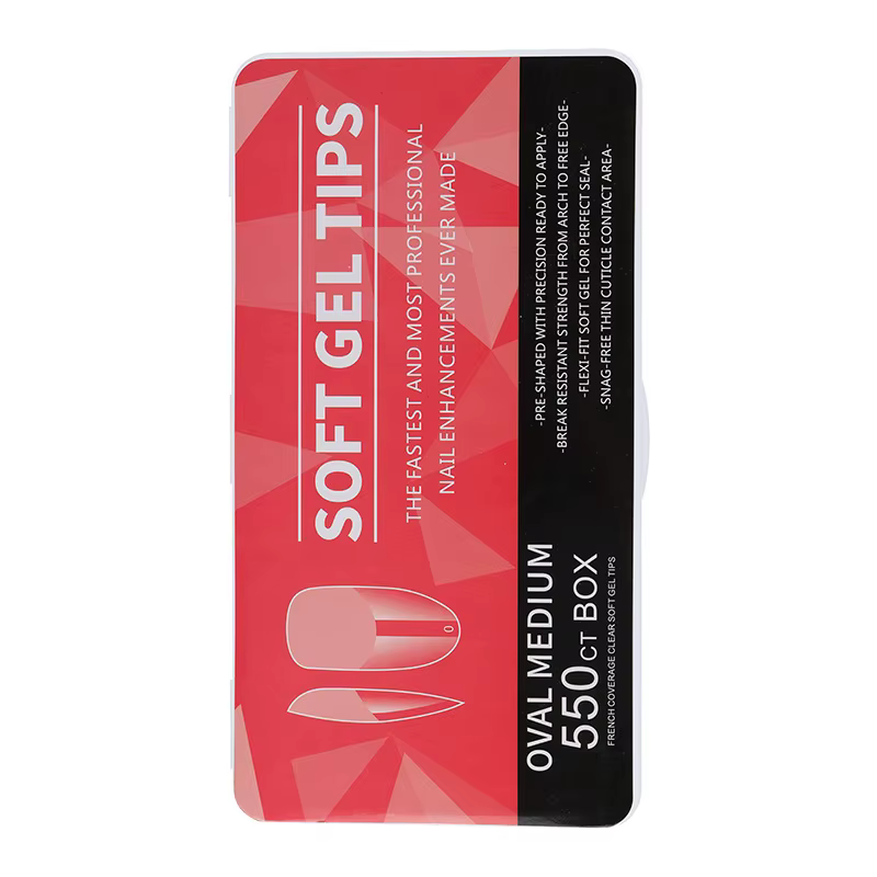 440/550 pièces clair acrylique longs faux ongles Capsules amande cercueil français pleine demi couverture