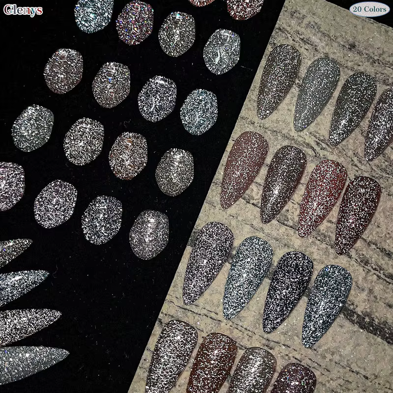 Glwnys 20 couleurs l vernis à ongles gel étoile populaire gel à immersion lumineuse carte de couleur UV LED salon de