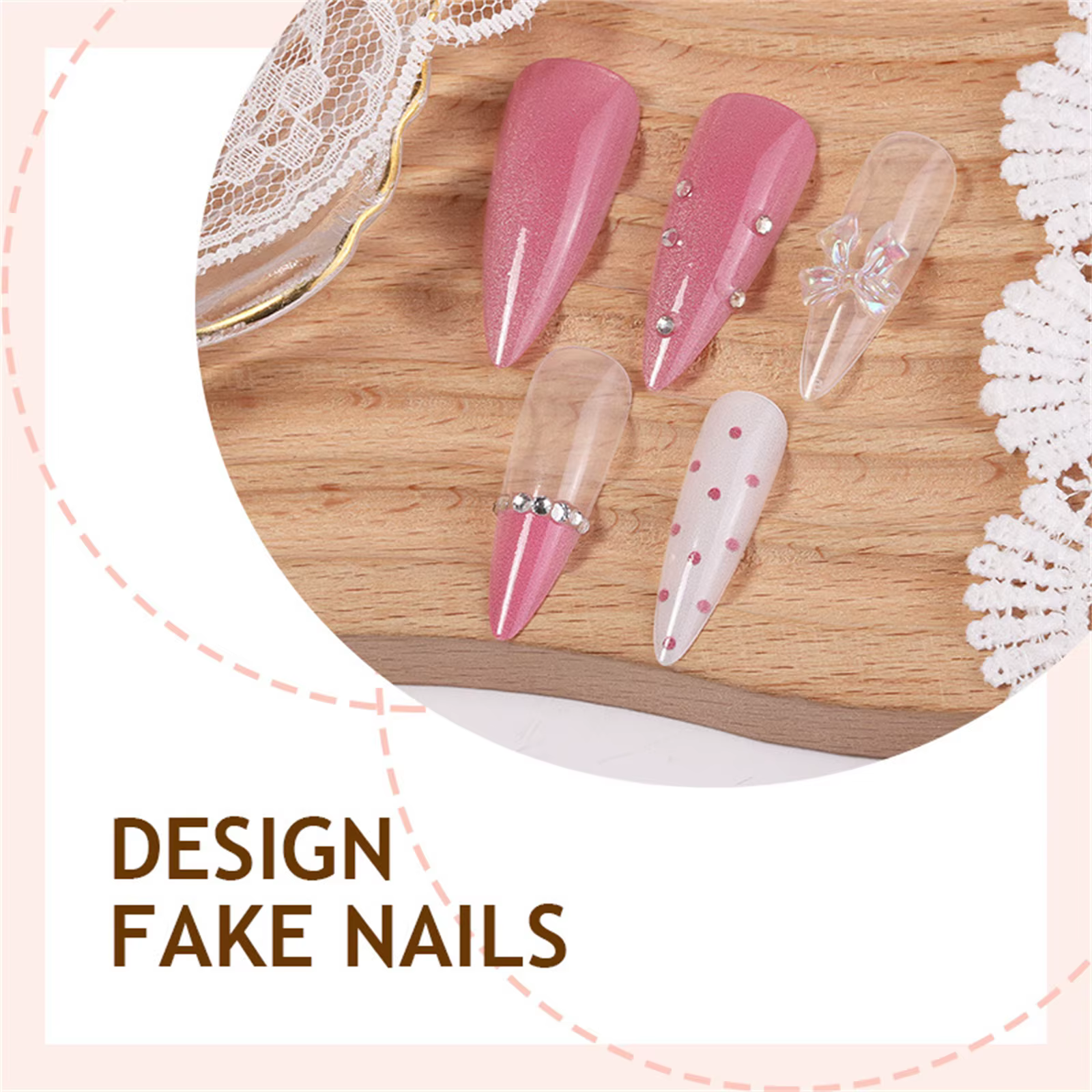 24 faux ongles longs pointus