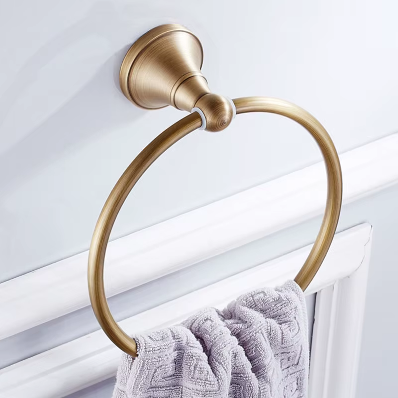 Accessoires de salle de bains en laiton Antique, ensemble de quincaillerie, porte-serviettes, porte-papier hygiénique, brosse de toilette, porte-savon de douche