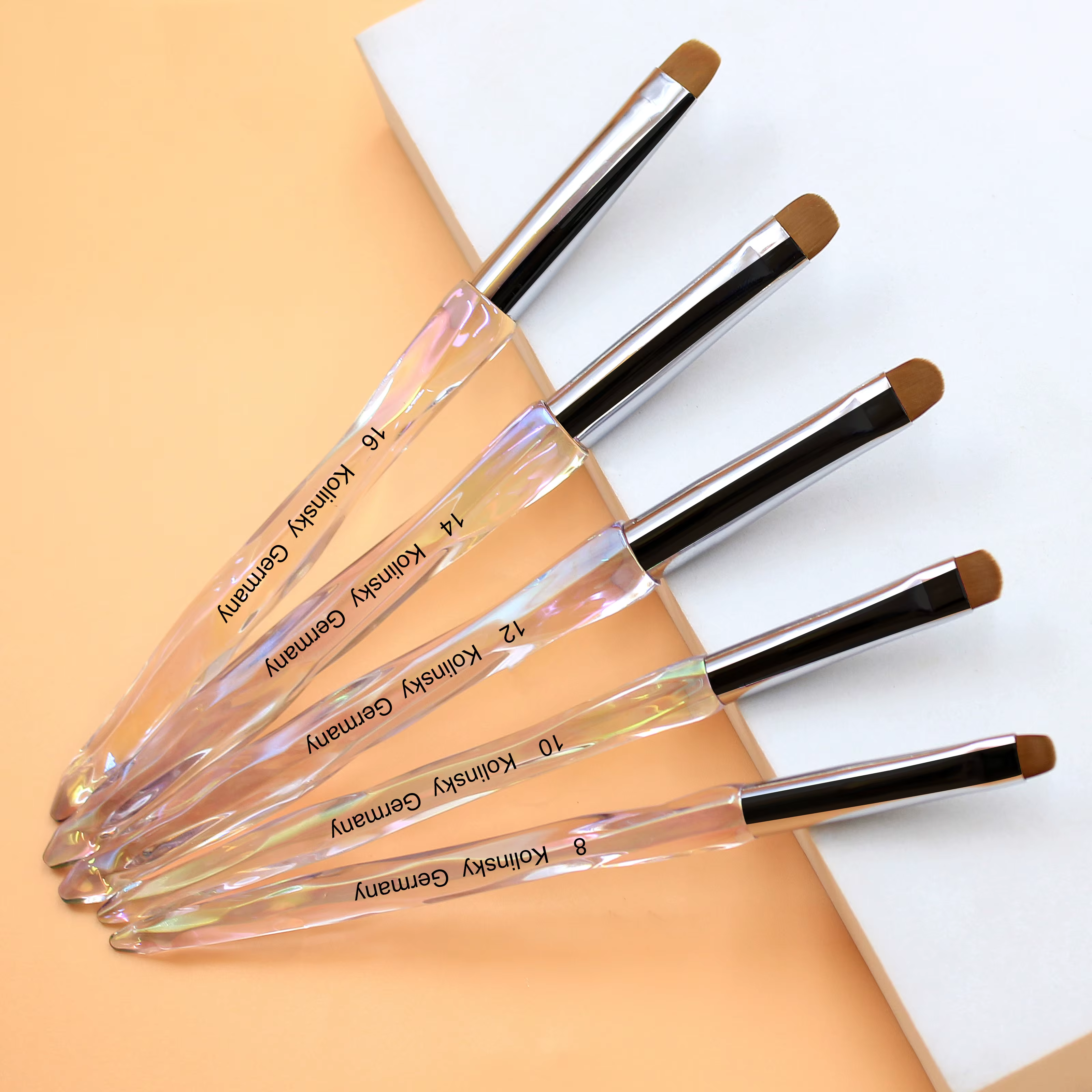 Brosse professionnelle pour nail art avec manche chic – Parfaite pour les manucure et le nettoyage français