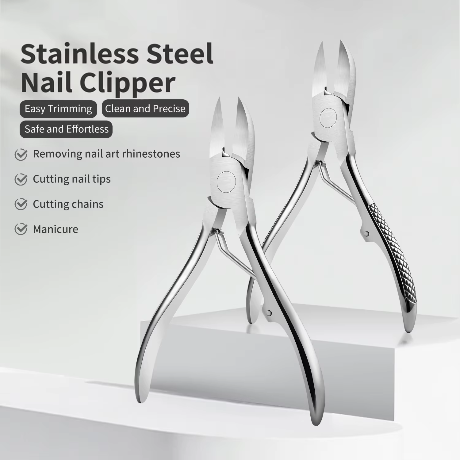 Pince à cuticules pour retirer les strass des ongles