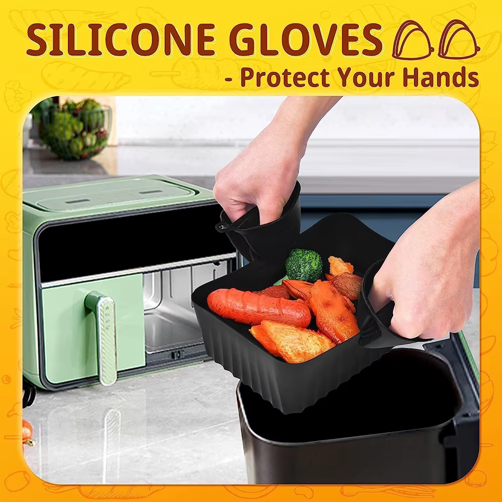 Ensemble d'accessoires pour friteuse à Air Ninja AF400EU AF300EU, Double pile XL, moule de friteuse à Air en Silicone, supports de gril pour friteuse à air 7,6 l-9,5 l