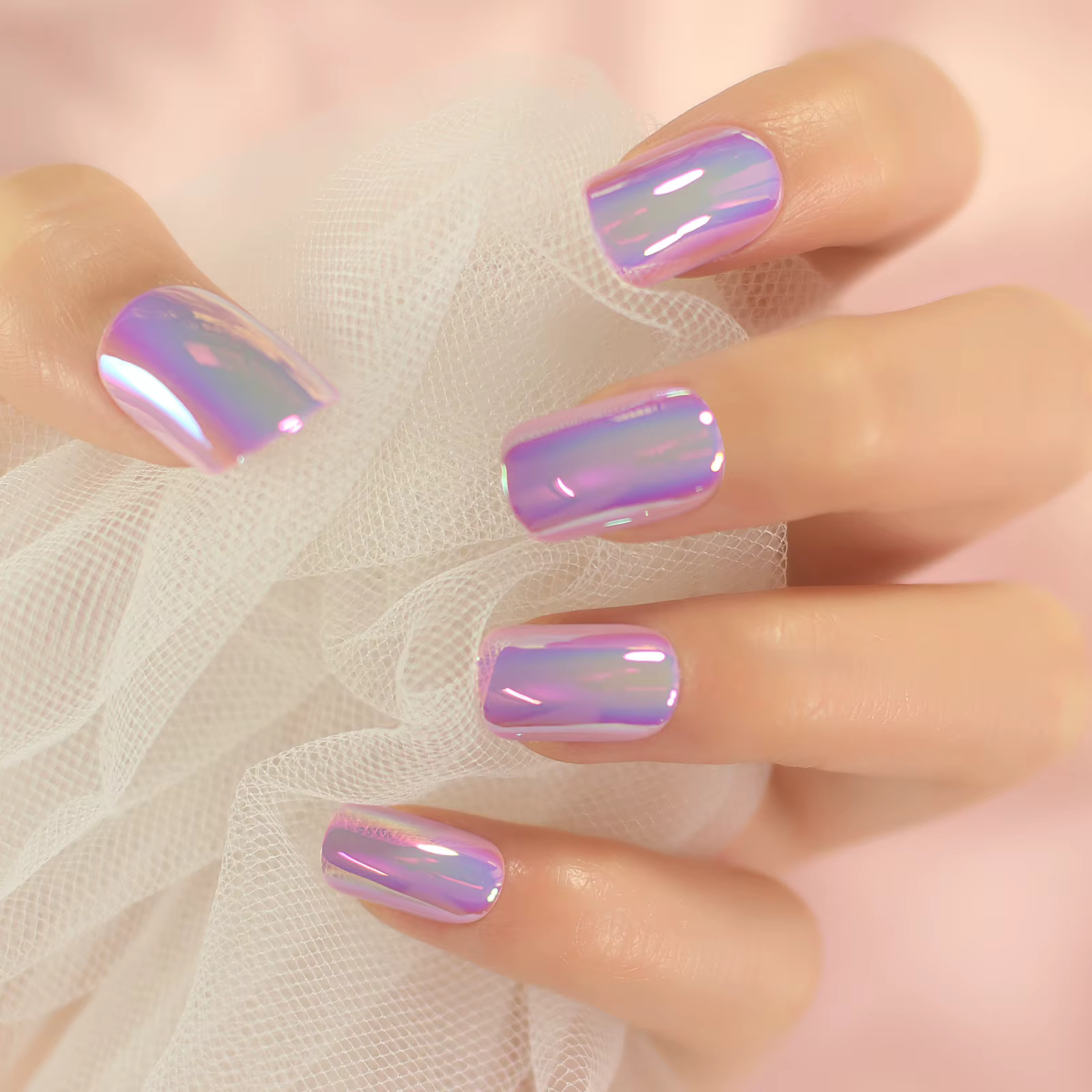 Ongles fantaisie courts et ronds à pression
