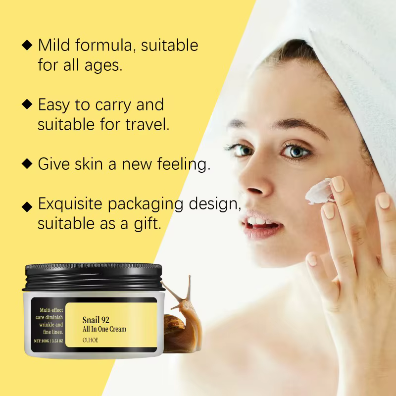 Essence/Nettoyant/Crème hydratante lissante et nourrissante Snail 92 Mucin Power, cosmétiques coréens pour le soin du visage et des yeux.