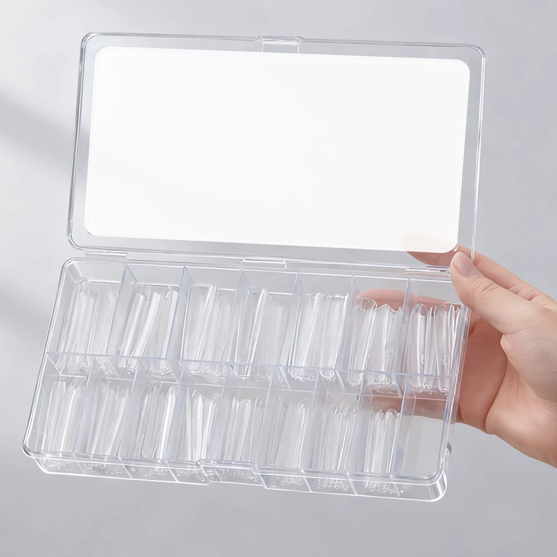 240 pièces de moules transparents en gel pour extensions d'ongles