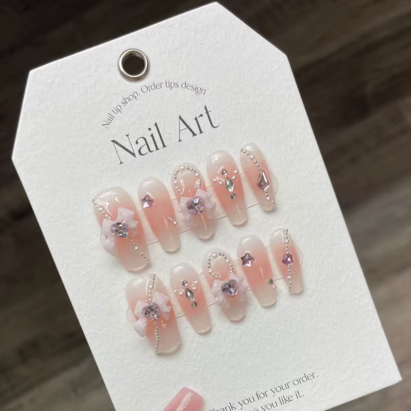 Faux ongles de ballet rose pour filles