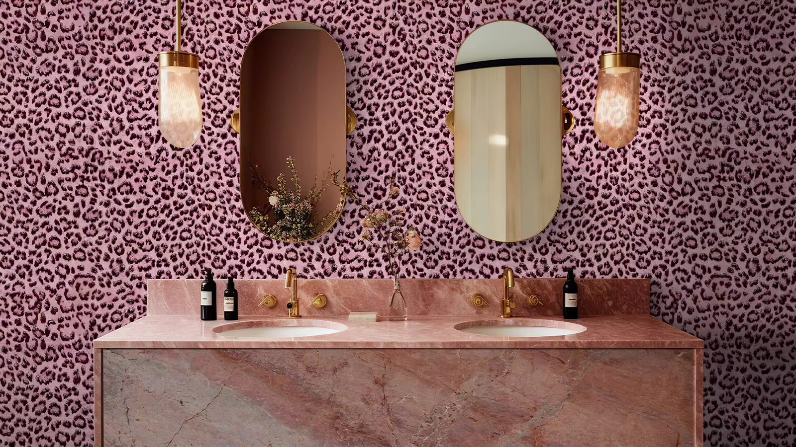 Papier peint imperméable à l'eau rose léopard pour plafond, salon, papier peint imperméable à l'huile