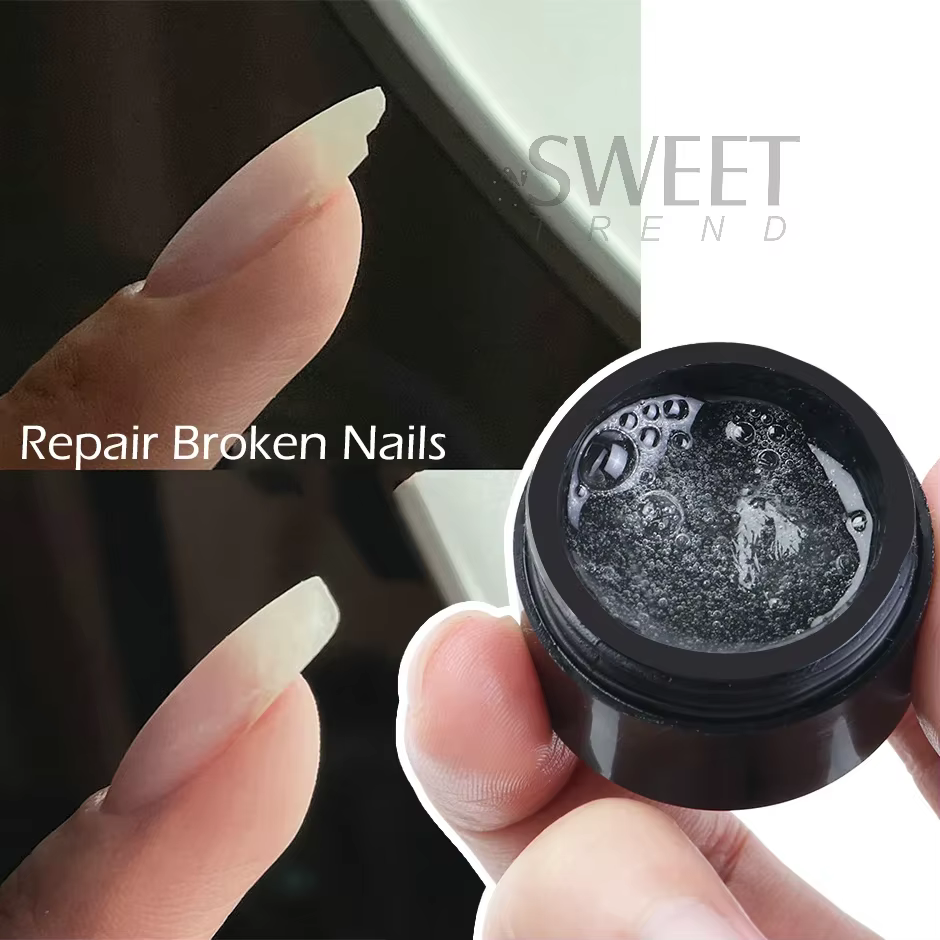 Gel pour ongles réparés en fibre de verre