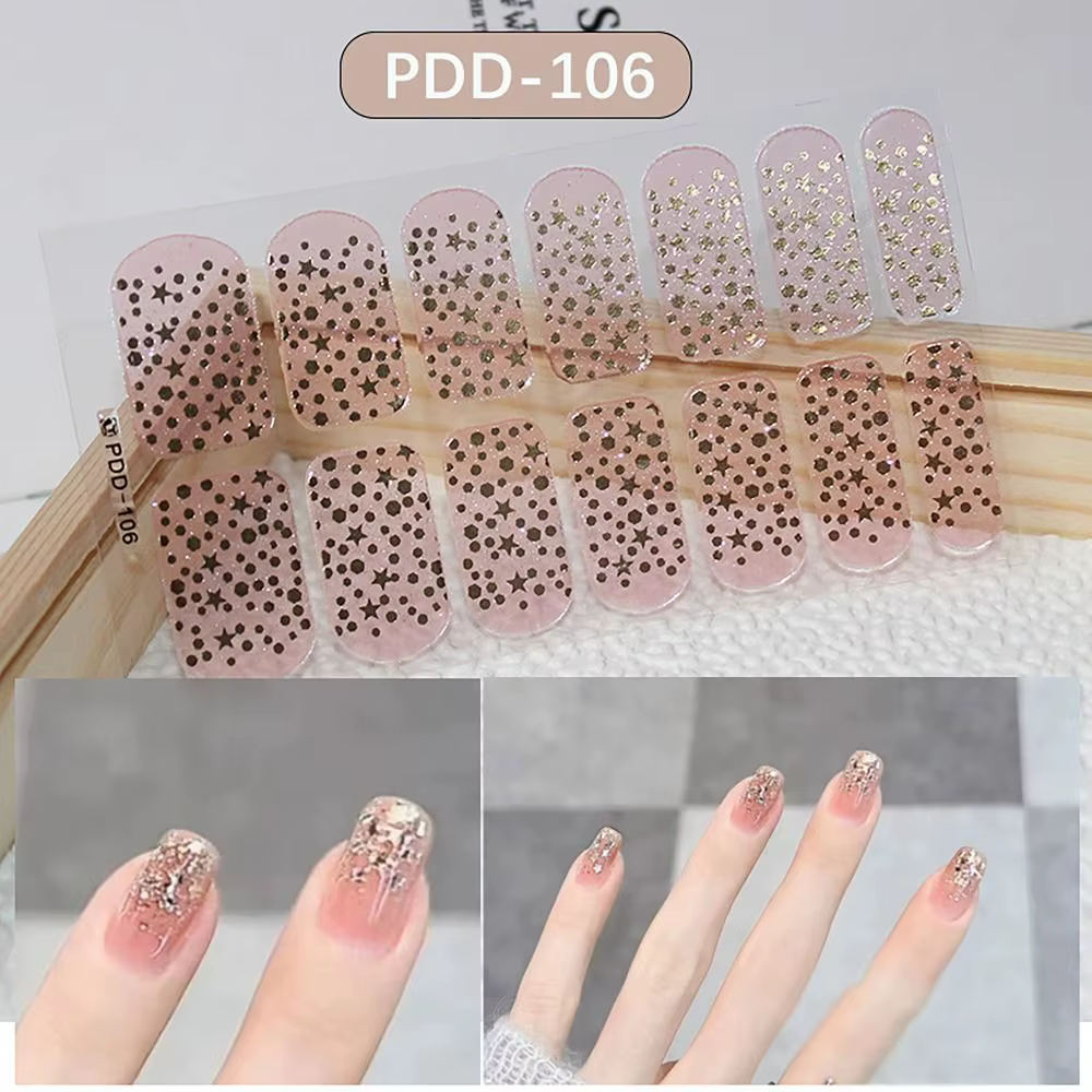 14 bandes d'autocollants pour ongles en Gel