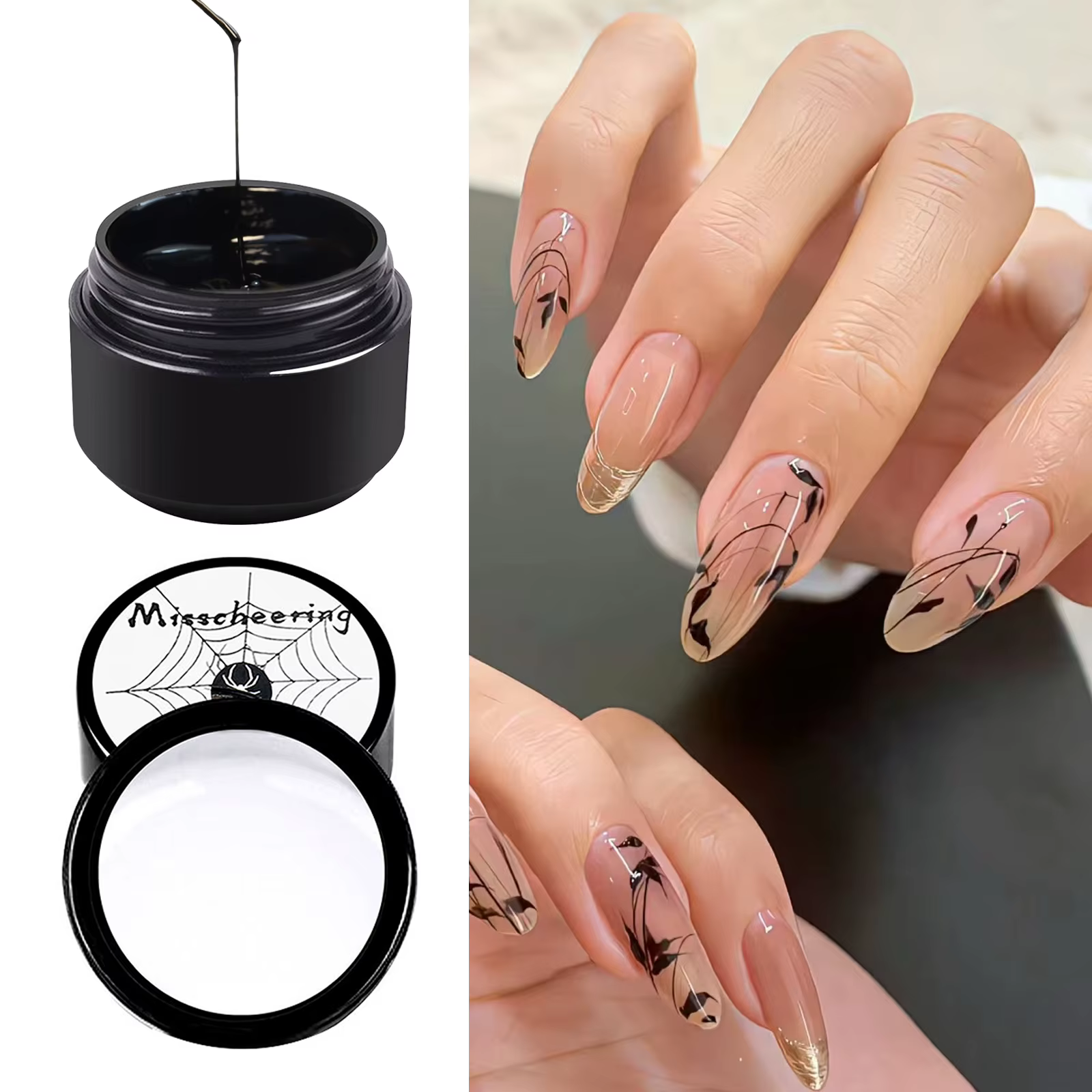 2 pièces Gel Spider pour Nail Art