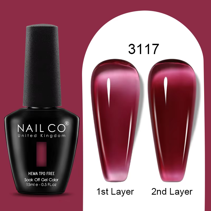 NAILCO 15ML Vernis à Ongles Gel Hiver Maillard Jelly Amber Bouteille Noire Semi-Permanent Soak Off UV LED pour Nail Art