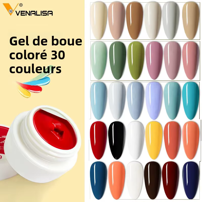 VENALISA Gel de boue de couleur-couleur Pure bricolage Nail Art Design vernis Gel UV pour manucure