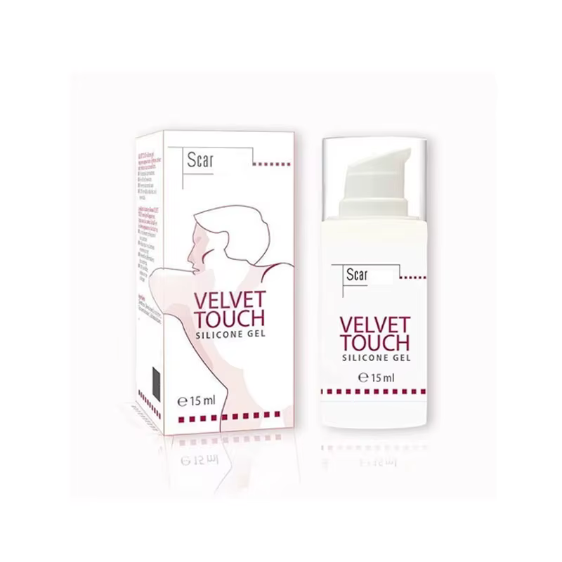 Gel cicatrisant au silicone Velvet Touch 15g, adoucissant et éclaircissant, améliore l'apparence des cicatrices