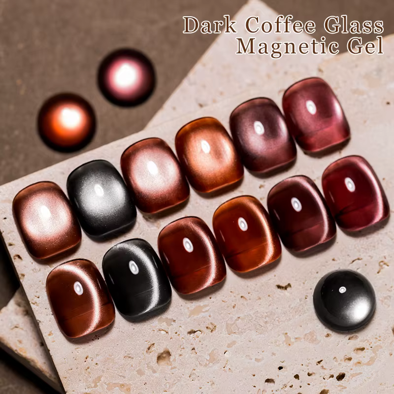 MTSSII 7ml café série chat Gel magnétique vernis à ongles verre marron clair de lune tremper Gel UV LED