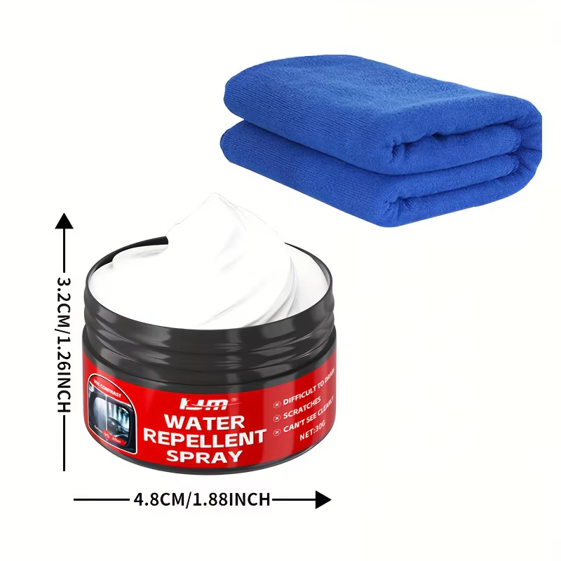 Kit de pâte hydrophobe pour vitres de voiture : revêtement anti-pluie/anti-buée, adapté aux vitres de voiture, aux rétroviseurs et aux vitres de salle de bain