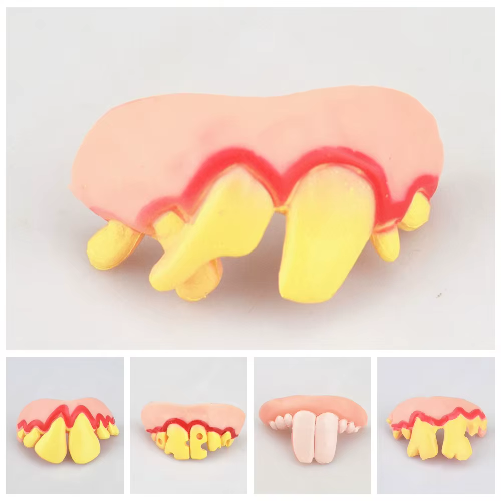 Blagues pratiques prothèse Gags prothèses drôles choc en caoutchouc faux prothèse dents tour effrayant laid fausses dents Halloween décor accessoire