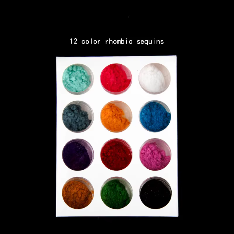 12 couleurs velours Nail Art paillettes flou flocage