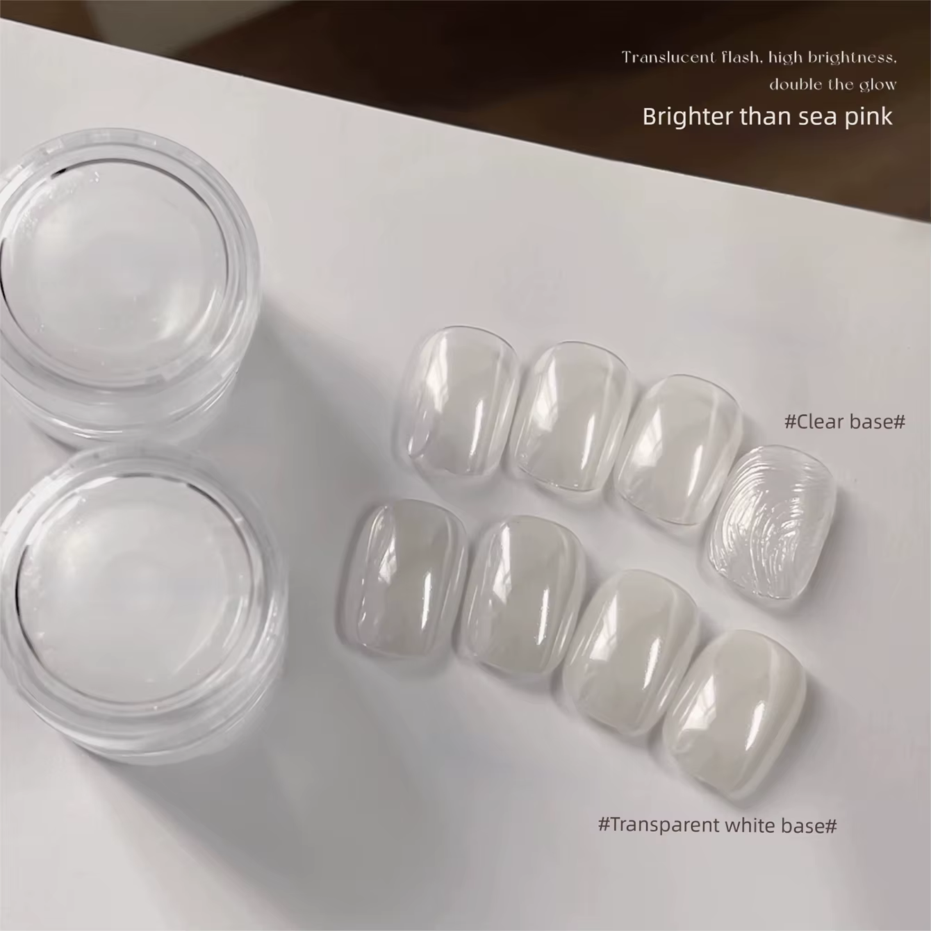 Poudre de paillettes blanc nacré pour ongles