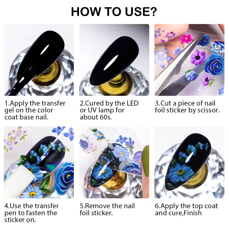 Vernis à ongles semi-permanent en gel de transfert de 10 ml pour autocollants adhésifs