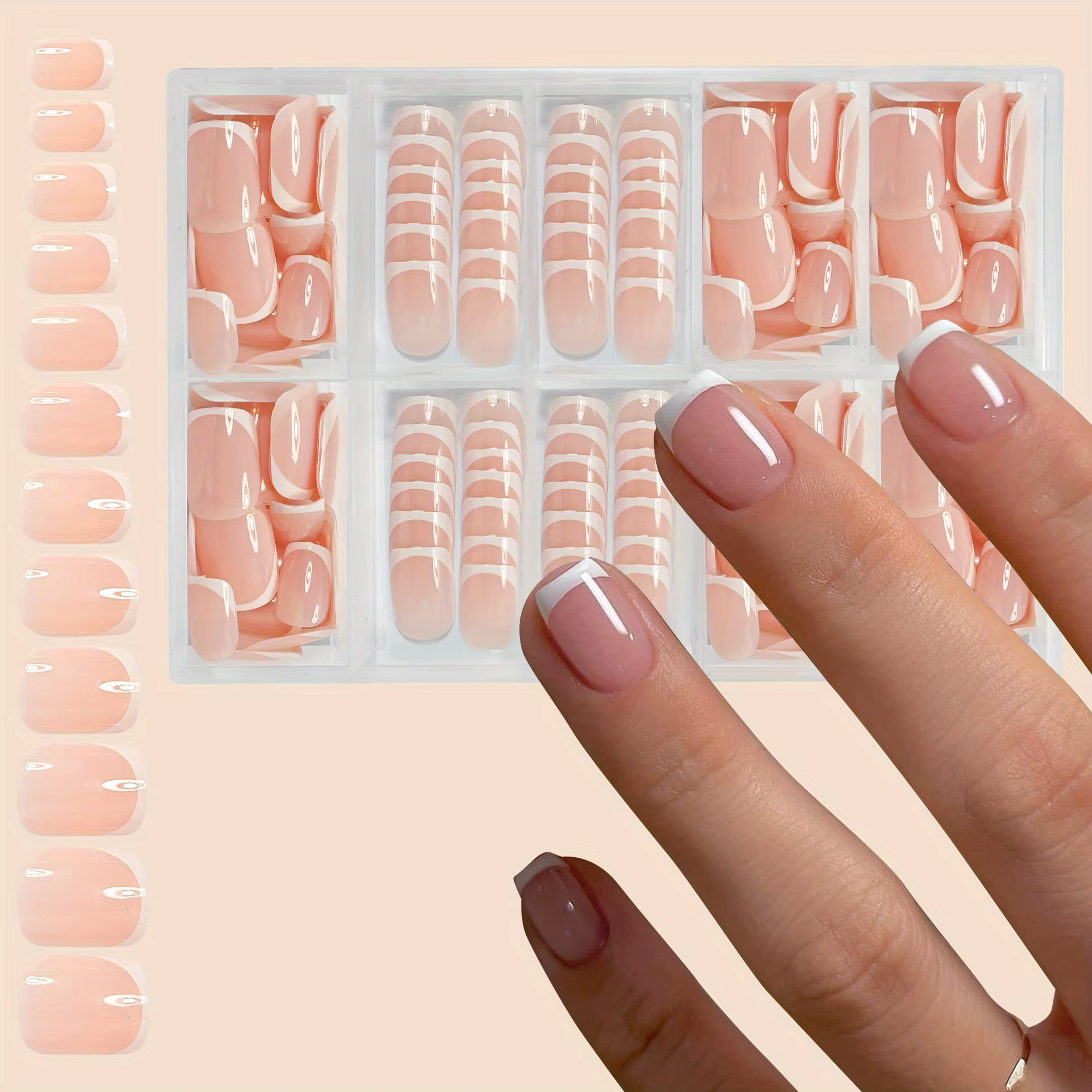 Faux ongles français simples et brillants