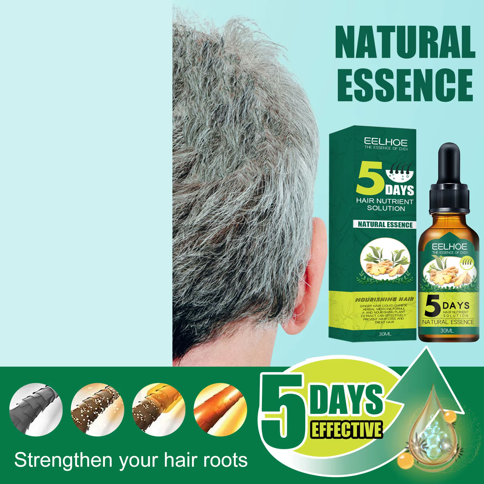 Huile essentielle de soin des cheveux, naturel, vidéo