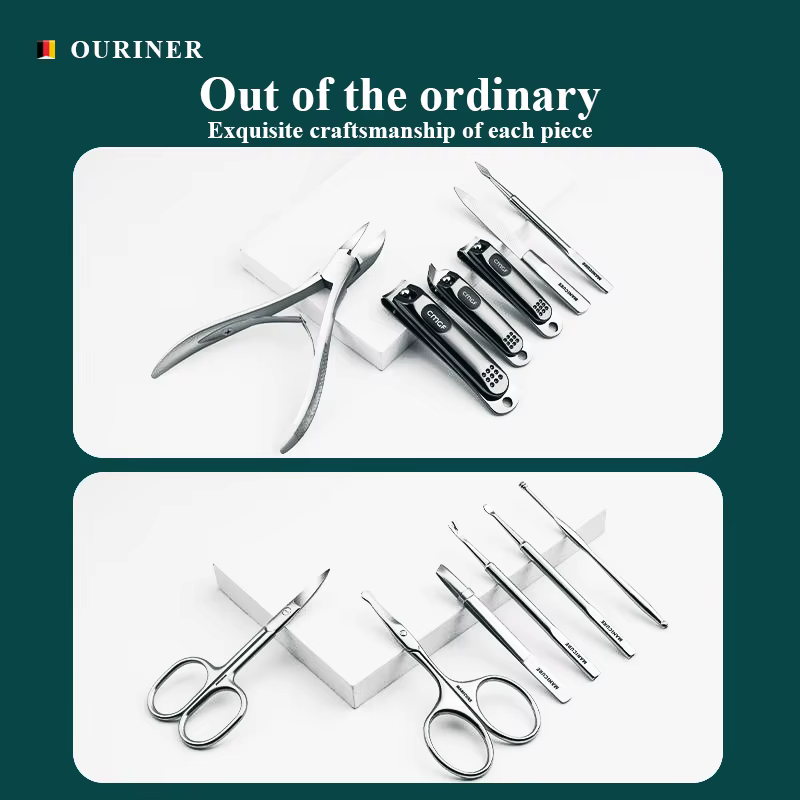 Kit de Manucure avec Coupe-Ongles Gris Morandi