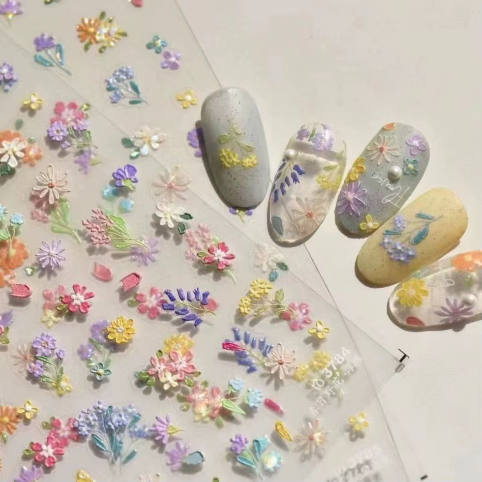 Autocollants 5D en relief pour ongles